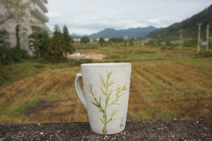 廿釉手绘高杯