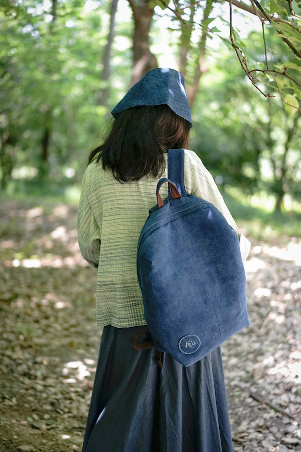 追风人  侗族蓝染手织布  双肩包  电脑包