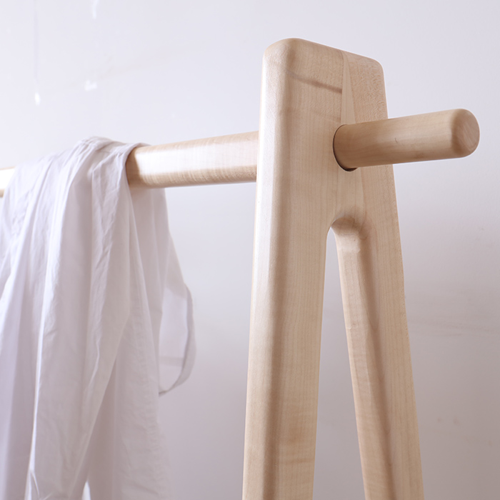 一字衣帽架实木挂衣架简易家用衣帽架房间宿舍衣服架单杆晾衣架衣架落地卧室