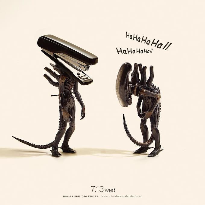 7.13 wed “Alien” . 「お前それで書類でも喰うつもりかよww」 「俺のことはホッチいてくれ、、」 . #ホッチキス #エイリアン #Stapler #Alien #頭すり替え部 . 今日の写真は、7月10日の投稿に寄せられたコメントを参考に作ってみました。 Thank you! @iriuchijima @cafeflower.jpg