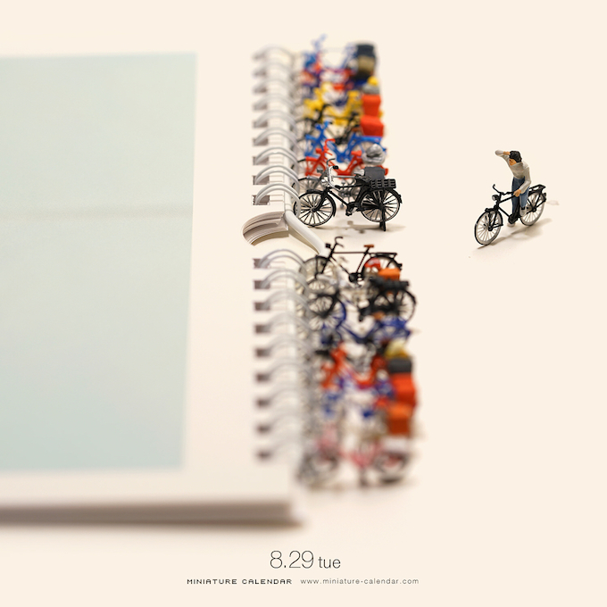 8.29 tue “Bicycle Parking” . 駐輪場としても使える、 MINIATURE LIFE カレンダー 2018年版。 書店、Amazonにて予約受付中です  .jpg