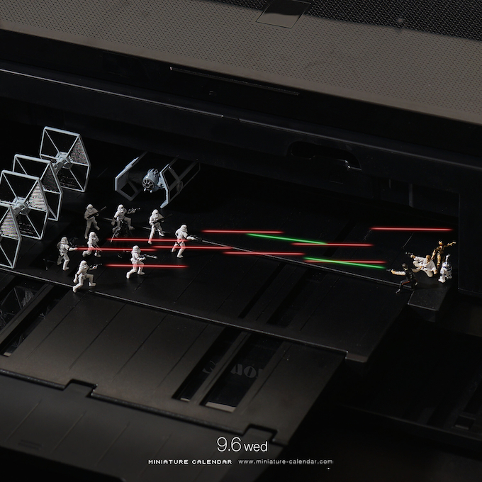 9.6 wed “PRINTER WARS” . プリンターウォーズ . #黒の日 #ダークサイド #プリンタ #スターウォーズ #Printer #STARWARS #MiniatureCal_Starwars.jpg
